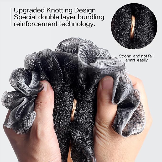 Fishent Loofah Bath Sponge Shower Loofahs, 4 Pack Soft Loofa Exfoliating Body - Image 5
