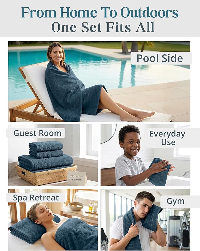 100% Mercerized Cotton Bathroom Towel Sets of 24 - Image 6