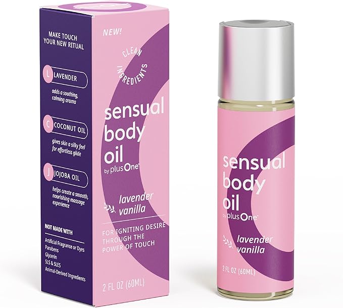 plusOne Sensual Body Oil – Lavender Vanilla Massage & Intimate Oil – by plusOne