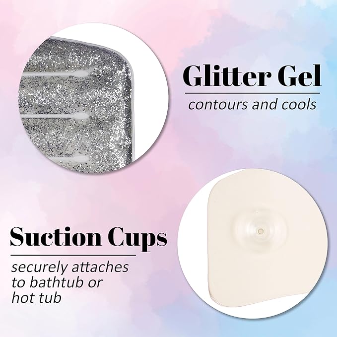 1pc Spa Pillow, Glitter Gel Cooling Bathtub Hot Tub Relaxation Cushion - Image 3