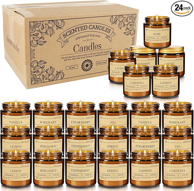 24-Pack 3.05oz Scented Candle Gift Sets by ECLHTLNY