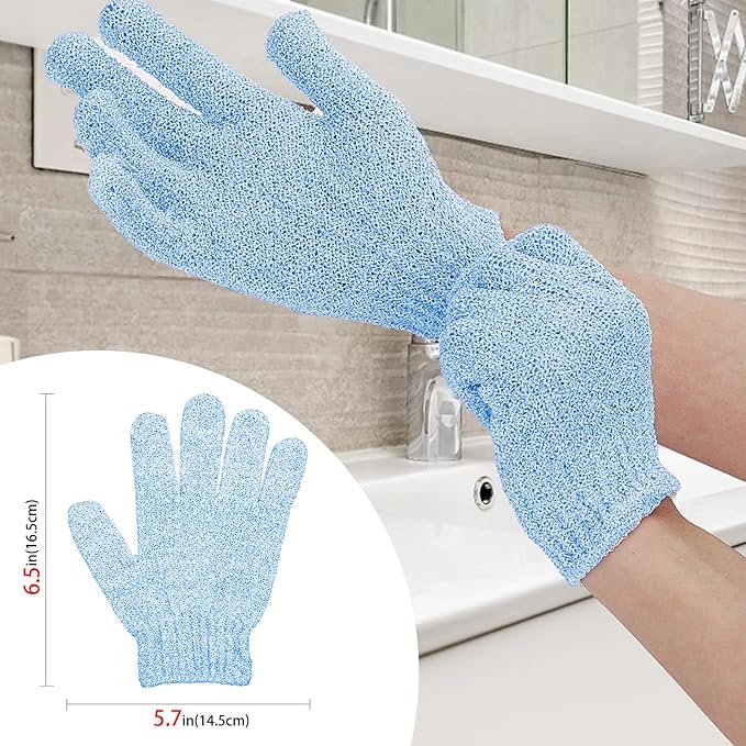 4 Pairs Bath Gloves, Exfoliating Body Scrub Mitts - Image 2