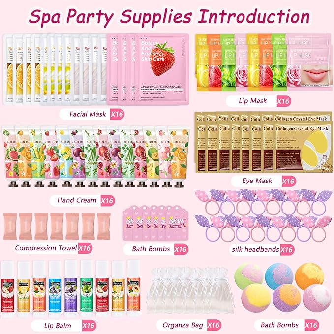 160 PCS Spa Party Supplies for Girls Women, Include Facial Mask, Hand Creams - Image 2