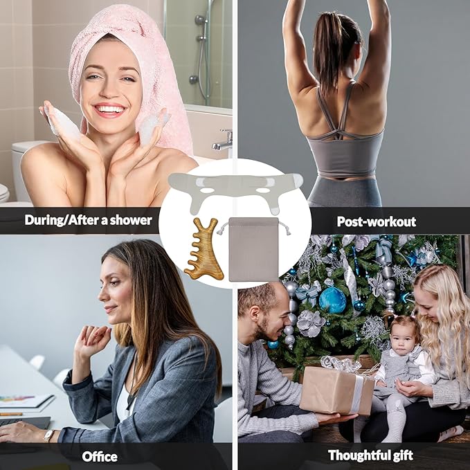 4 in 1 Gua Sha Tool for Face & V Line Lifting Mask, Scalp Massage, Jaw Lifting - Image 7