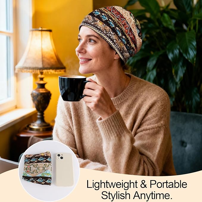 Women's Summer Beanie for Men Hat Boho Hats Adult Dwarf Hats Chemo Cap Cancer - Image 2