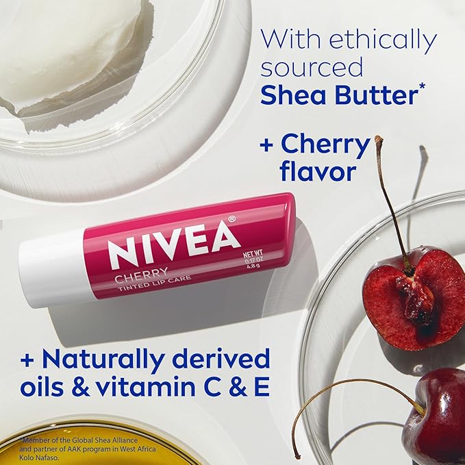 NIVEA Cherry Lip Care, Tinted Lip Balm - Image 7