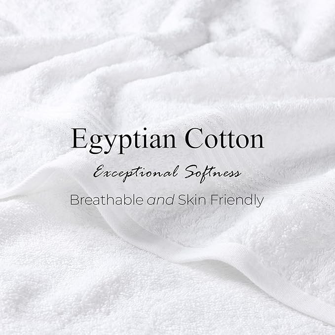 Superior Egyptian Cotton 12-Piece Towel Set, Guest Bath Decor Essentials - Image 7