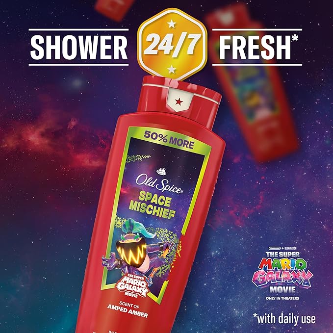 Old Spice Body & Face Wash for Men, x The Super Mario Galaxy Movie, 3X Defense - Image 5