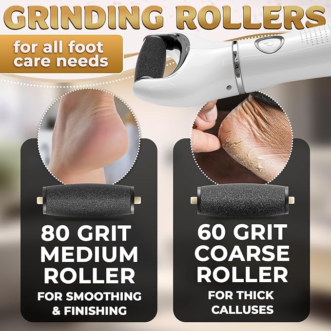 Electric Foot File Callus Remover – 3-Speed Foot Scrubber Electric, Dry Skin - Image 6