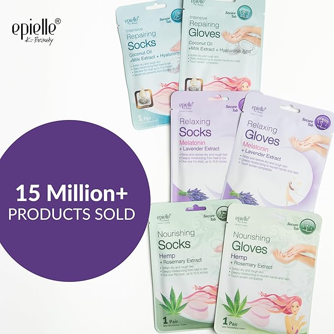 Epielle Relaxing Foot Mask 6 Pairs, Soften and Restore - Image 3