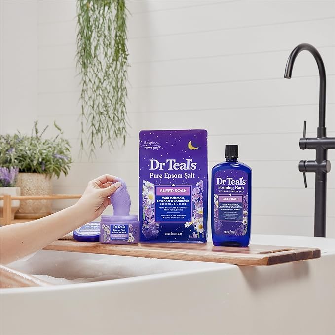 Dr Teal's Epsom Salt Soak, Lavender & Chamomile, 3 lbs | Pack of 2 | Sleep - Image 8