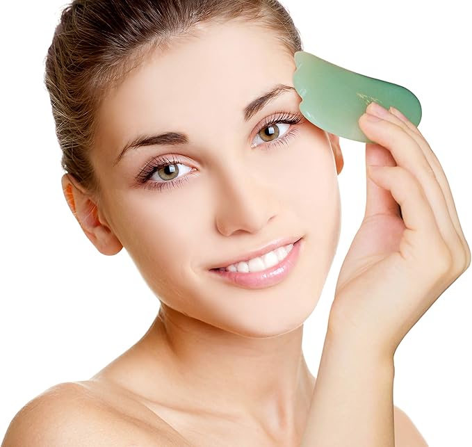 Jade Gua Sha Facial Tool – Guasha Face Massage Tool Lymphatic Drainage Massager - Image 8