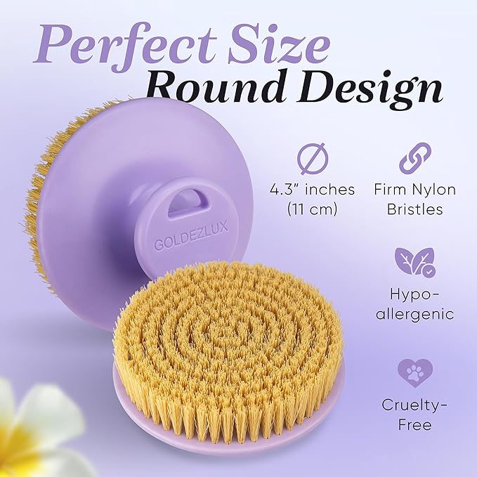 GOLDEZLUX® Dry Body Brush Cruelty-Free Firm Bristles Exfoliate Promote Smooth - Image 3