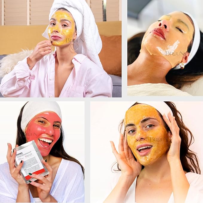 BRÜUN Jelly Mask Jar 24k Gold Mandelic AC AHA Peel-Off Face Care Rubber Mask | - Image 7