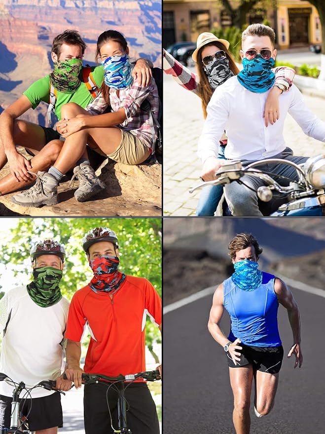 SATINIOR Summer Camo Neck Gaiter UV Protection Cooling Face Mask Sun Hood - Image 4