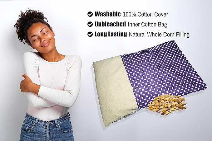 Microwavable Corn Filled Heating Pad and Cold Pack/Washable 100% Cotton Cover - Image 4
