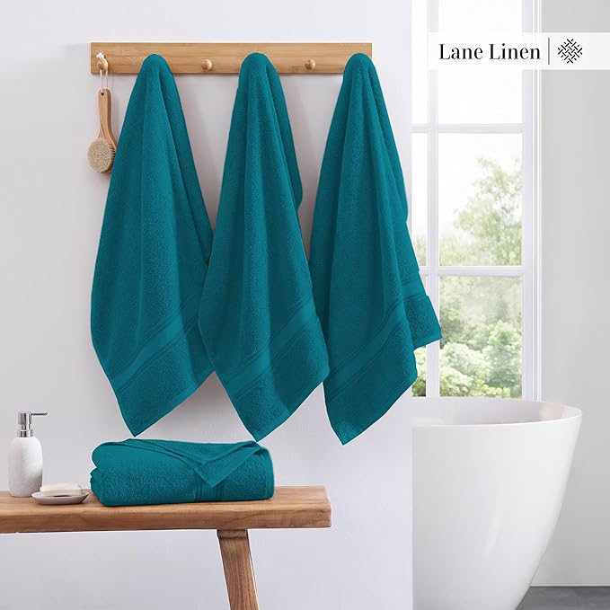 LANE LINEN 100% Cotton 4 Pack Bath Towels Set - Image 3
