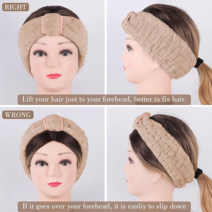 DiyJibb 9 Pcs Spa Headband for Washing Face, Skincare Headband and Wristband Set - Image 8