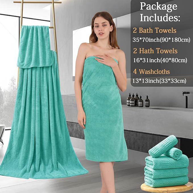 8 Piece Bath Towel Set-2 Oversized Bath Sheets, 2 Hand Towels, 4 - Image 7