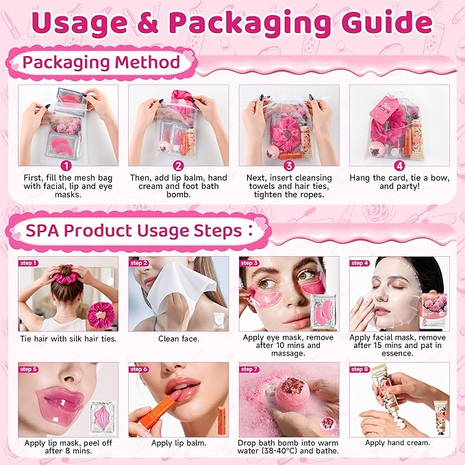 Spa Party Supplies for Women, Hand Cream, Lip Balm, Under Eye Patches, Lip Mask - Image 6