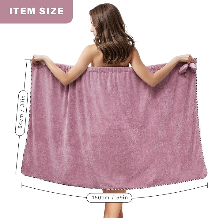 GOSCHE Towel Wrap for Women, Adjustable Shower Wrap Towel - Image 2
