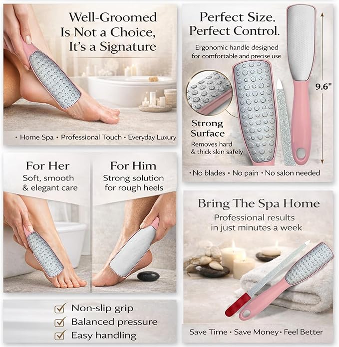 Professional Foot File & Callus Remover Set – 2-in-1 Stainless Steel Pedicure - Image 5