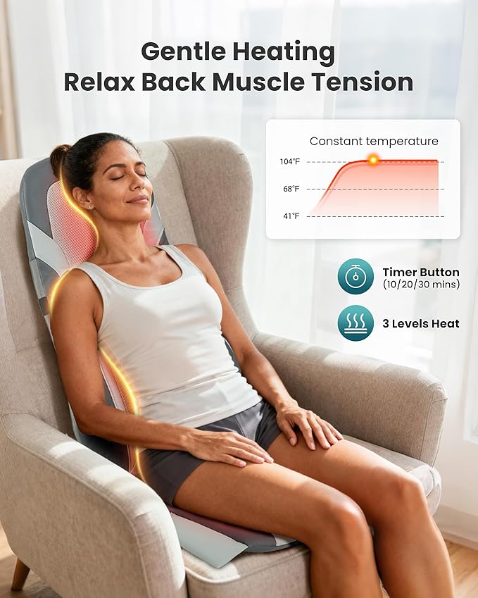Shiatsu Back Massager with Heat, Full Back Massager - Image 5