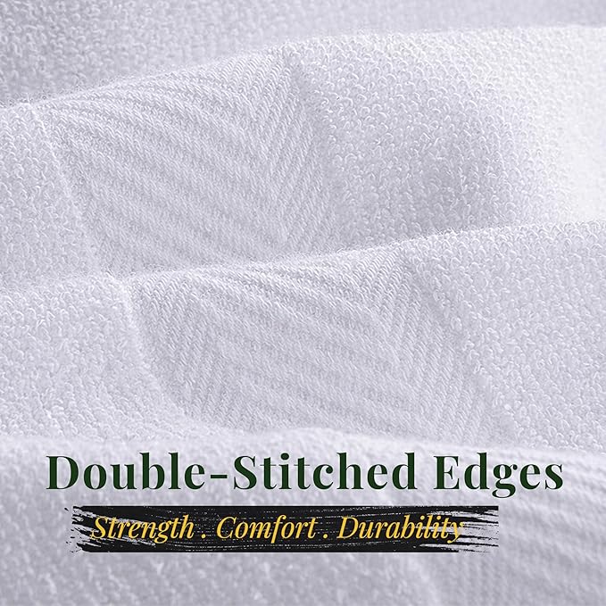 Pearl Linens 12 Pack 22x44 Economy Cotton Hotel Quality White Bath Towels - Image 5