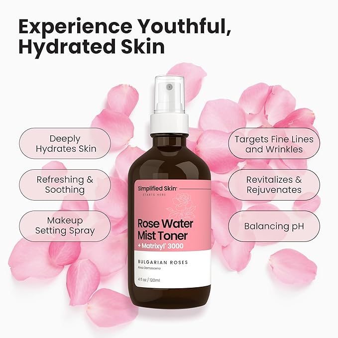 Rose Water Spray for Face with Matrixyl 3000, Glycerin & Aloe Vera - Image 3