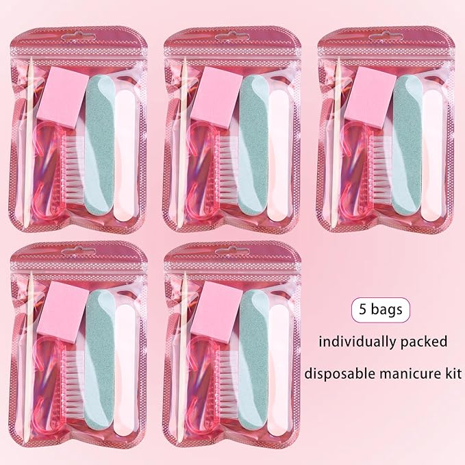 Fcozpjk Disposable Manicure Kit Basics 5PCS Nail Kit, Mini Nail Files Buffers - Image 2