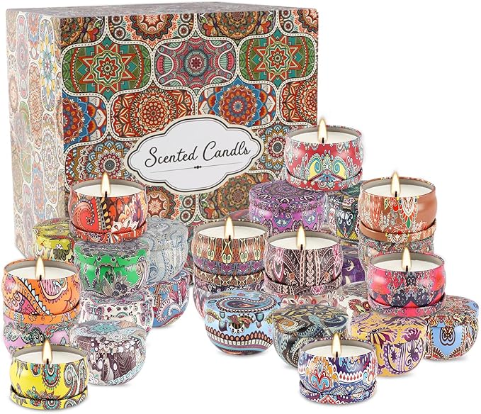 Scented Candles Gifts Set of 36 – 2.5oz Aromatherapy Travel Tin Candles - Image 3