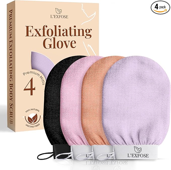 L'Exfose Kessa Hammam Deep Exfoliating Glove 4pc by LEXFOSE