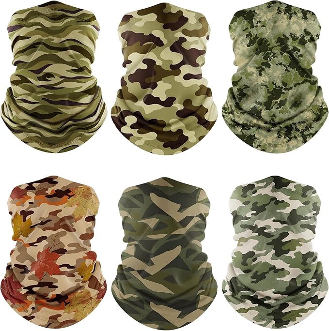 Fuinloth Neck Gaiter, 6 Pack Cooling UV Protection Bandana Face Mask Gator Scarf by fuinloth