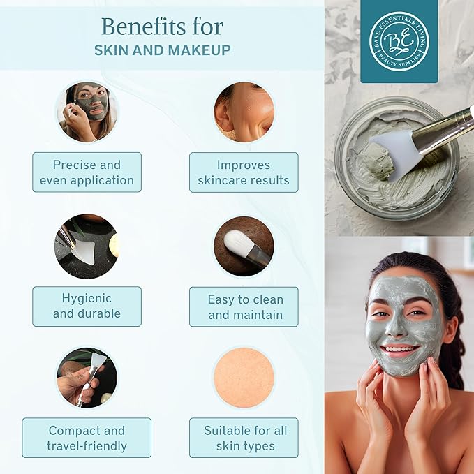 Bare Essentials Living Clay Face Mask Brush Dual Soft Silicone Face Mask - Image 3