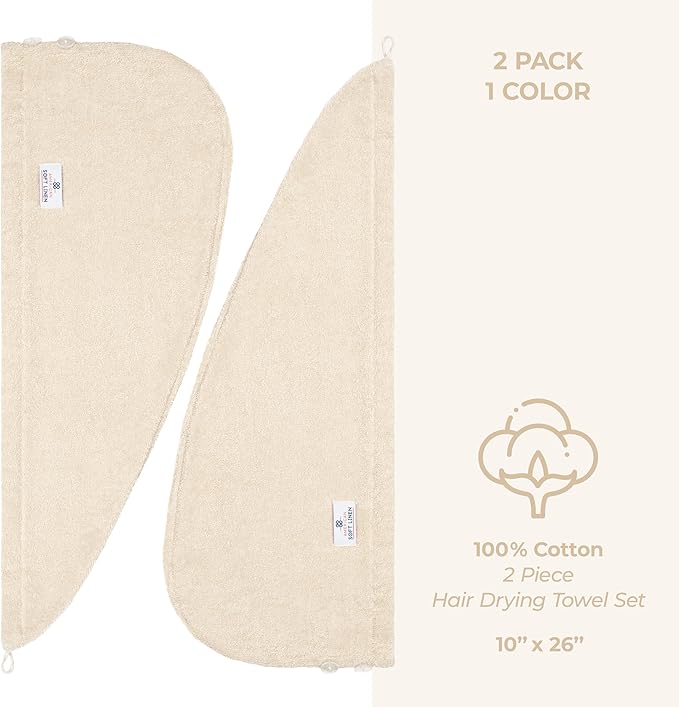 American Soft Linen 100% Cotton Hair Towels - Image 4