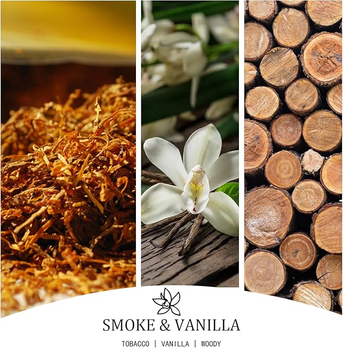 Smoke & Vanilla Scented Candle, Large 30oz Natural Soy Candles, 4-Wick 80 Hour - Image 2