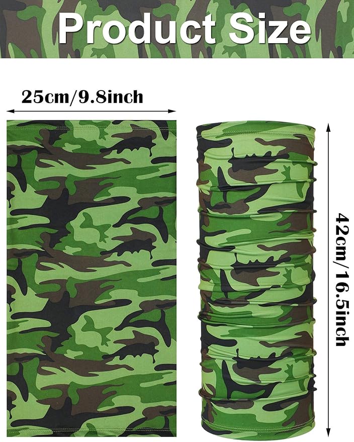SATINIOR Summer Camo Neck Gaiter UV Protection Cooling Face Mask Sun Hood - Image 6