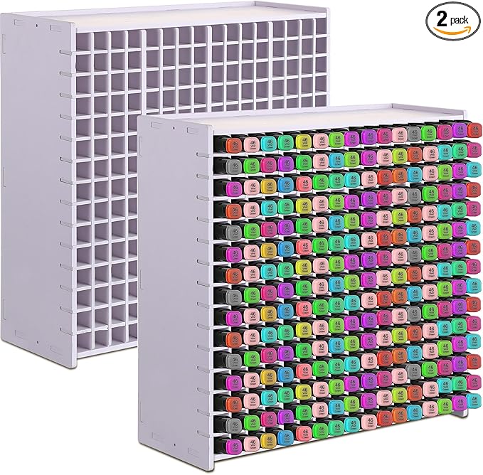 2 Pack Marker Storage Organizer, 480 Slots Total Art Supply Holder by Sunnychicc
