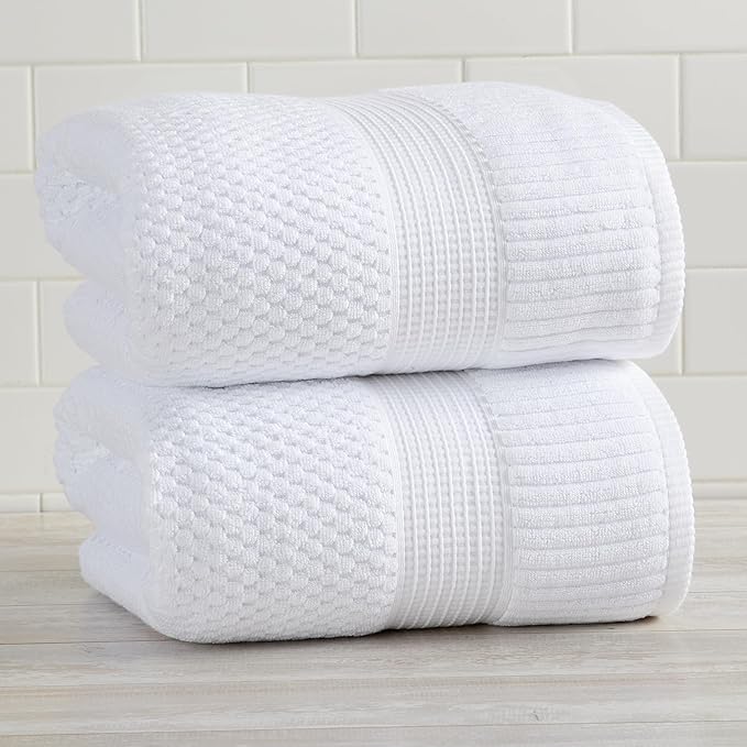 NY Loft 100% Cotton 2 Pack Bath Sheet Towel Set | Absorbent Quick-Dry Oversize - Image 2