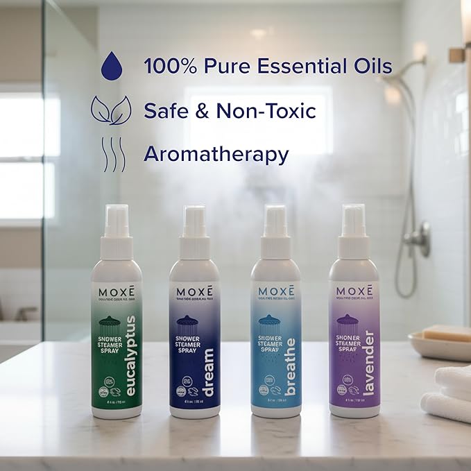 MOXE Aromatherapy Shower Mist Variety Pack, Eucalyptus, Breathe and Dream - Image 5