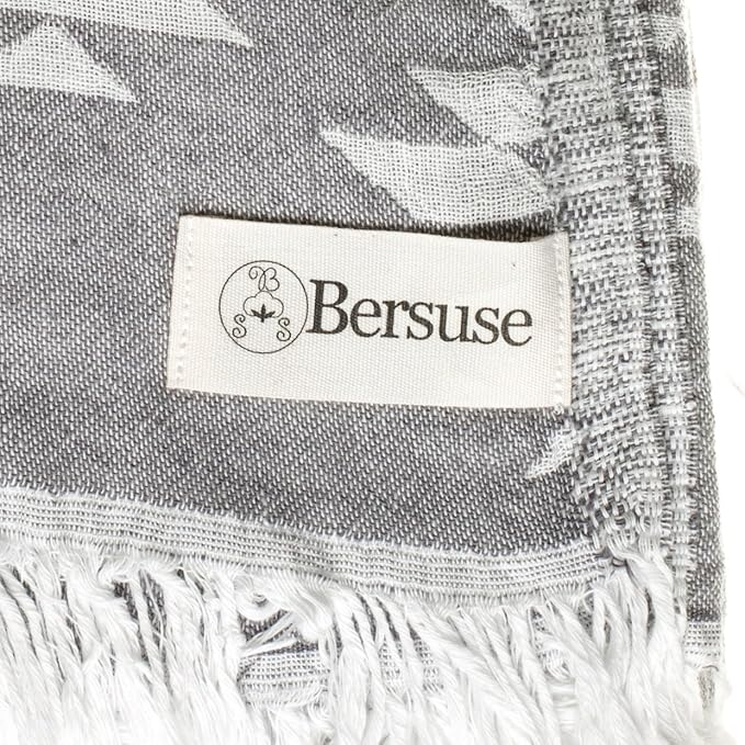 Bersuse 100% Cotton Teotihuacan XL Throw Blanket Turkish Towel Beach Blanket - Image 5