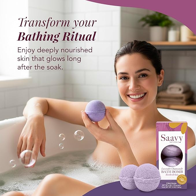 Saavy Naturals Bath Bombs – Relaxing Foaming Fizz Bubbles, Organic Bath Bombs - Image 2