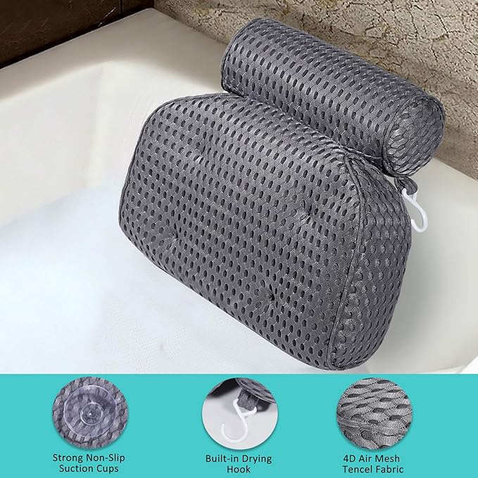 Bath Pillow for Tub Support Neck and Back, Bathtub Pillow Bath Accessories for - Image 5