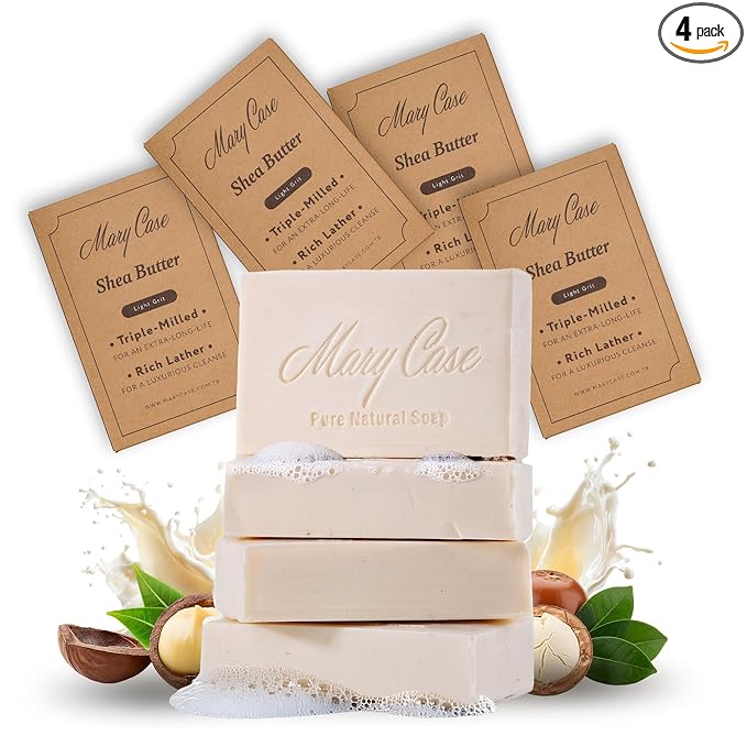Mary Case Goat Milk & Shea Butter Bar Soap Set of 4 | Natural Soap by MARYCASEHOMEBEAUTYFASHION