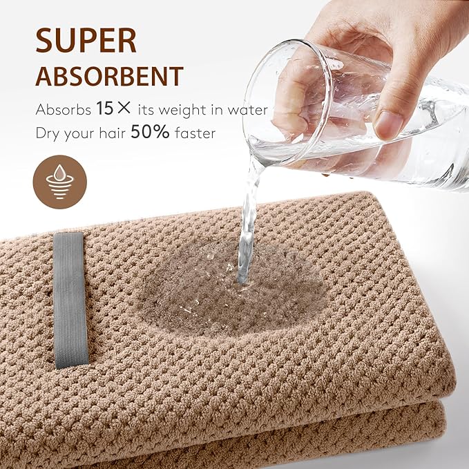 YFONG Large Hair Towel Wrap for Women, Super Absorbent Microfiber Hair Towel - Image 6