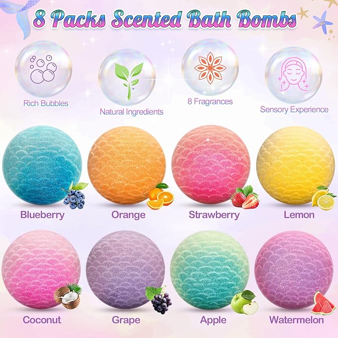 item_name - 8 Packs Mermaid Bath Bombs - Image 4