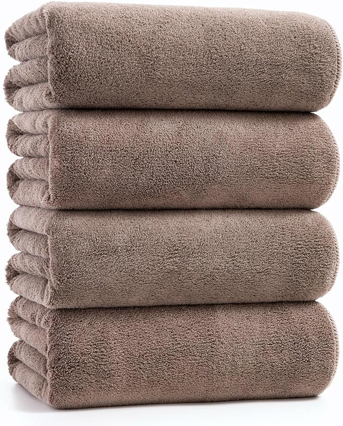 sakano 4-Piece Bath Towel Set, Quick-Dry Absorbent Lint Free & Launder Soft by Unknown