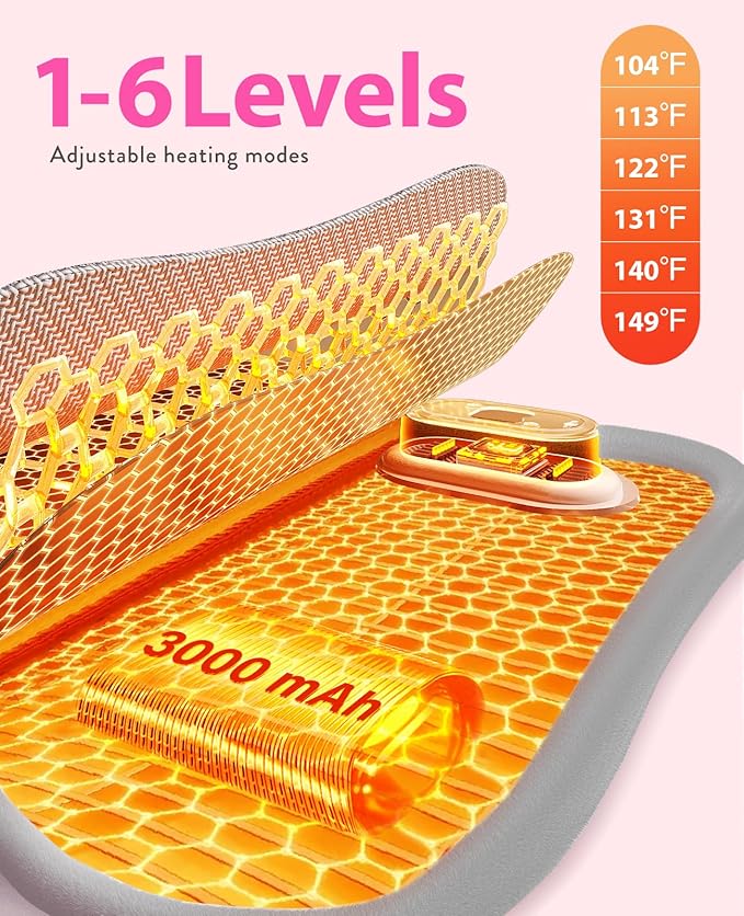 Electric Heating Pad, Portable Cordless Menstrual Heating Pad - Image 5