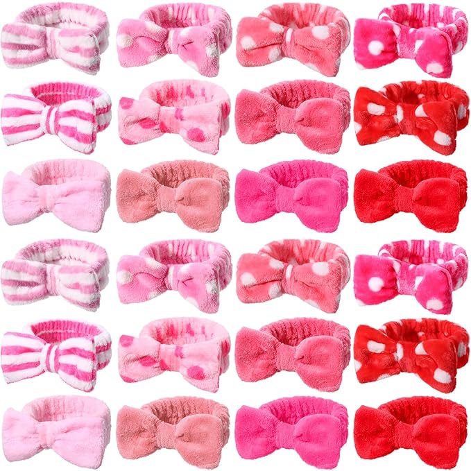 WILLBOND 24 Pieces Spa Headband Bulk Skincare Headbands Face Wash Makeup by Willbond+Technology+Limited