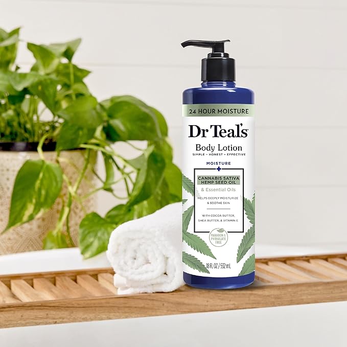 Dr Teal's Body Lotion, Cannabis Sativa Hemp Seed Oil & Essential Oils, 18 fl oz - Image 6